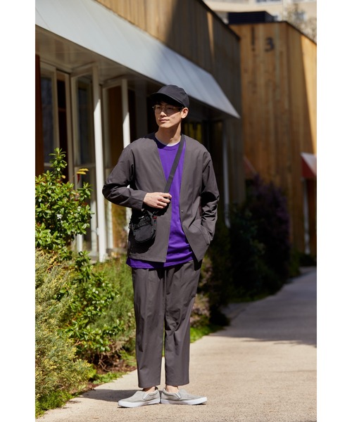 NAVY(ネイビー)の「マジかる ストレッチカーデジャケット(ノーカラージャケット・メンズ・ブラック/グレー/カーキ・M/L/XL)」の20枚目の写真