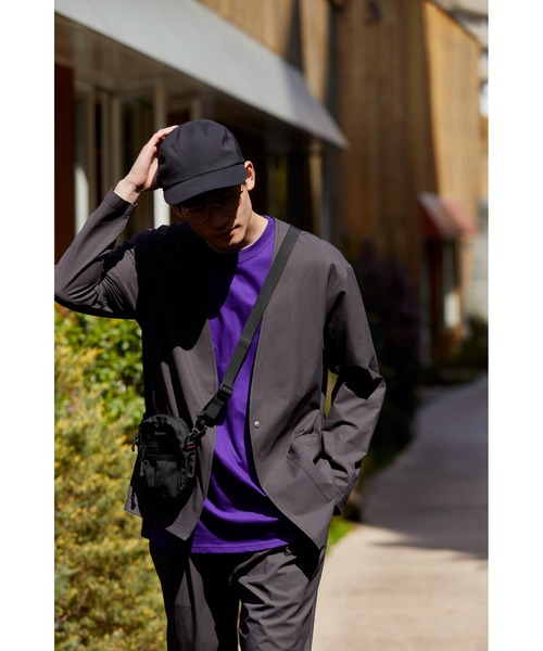 NAVY(ネイビー)の「マジかる ストレッチカーデジャケット(ノーカラージャケット・メンズ・ブラック/グレー/カーキ・M/L/XL)」の7枚目の写真