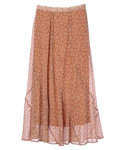 earth music&ecology(アースミュージックアンドエコロジー)の「切り替えシフォンマーメイドスカート *(スカート・レディース・ブラウン/アイボリー/ライトブラウン・FREE)」の10枚目の写真