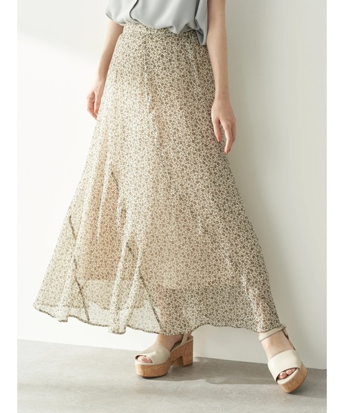 earth music&ecology(アースミュージックアンドエコロジー)の「切り替えシフォンマーメイドスカート *(スカート・レディース・ブラウン/アイボリー/ライトブラウン・FREE)」の19枚目の写真
