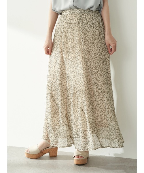 earth music&ecology(アースミュージックアンドエコロジー)の「切り替えシフォンマーメイドスカート *(スカート・レディース・ブラウン/アイボリー/ライトブラウン・FREE)」の13枚目の写真