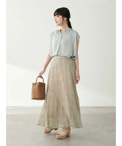 earth music&ecology(アースミュージックアンドエコロジー)の「切り替えシフォンマーメイドスカート *(スカート・レディース・ブラウン/アイボリー/ライトブラウン・FREE)」の15枚目の写真