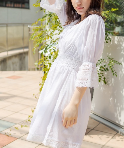 OLIVE des OLIVE（オリーブデオリーブ）の「レースチュニック（シャツ/ブラウス・レディース・オフホワイト/アイボリー/ブラック系その他・FREE）」の17枚目の写真