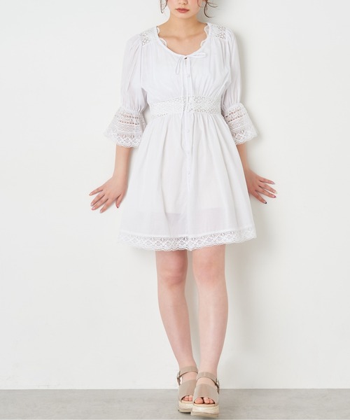 OLIVE des OLIVE（オリーブデオリーブ）の「レースチュニック（シャツ/ブラウス・レディース・オフホワイト/アイボリー/ブラック系その他・FREE）」の13枚目の写真