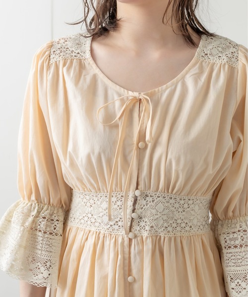 OLIVE des OLIVE（オリーブデオリーブ）の「レースチュニック（シャツ/ブラウス・レディース・オフホワイト/アイボリー/ブラック系その他・FREE）」の15枚目の写真