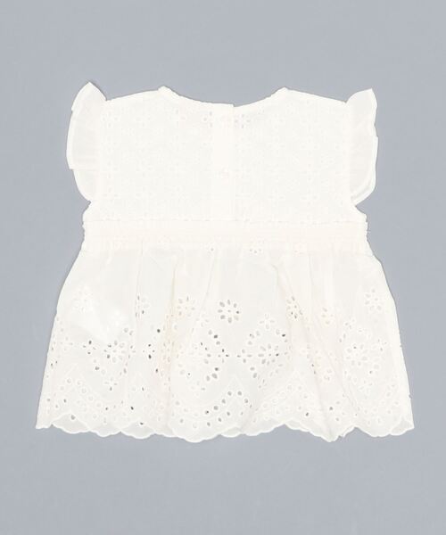 petit main（プティマイン）の「裾レーススカラップ布帛チュニック（チュニック・キッズ・レモンイエロー/ラベンダー/オフホワイト/ライトブルー・110cm/130cm/100cm/120cm/80ｃｍ/90cm）」の5枚目の写真