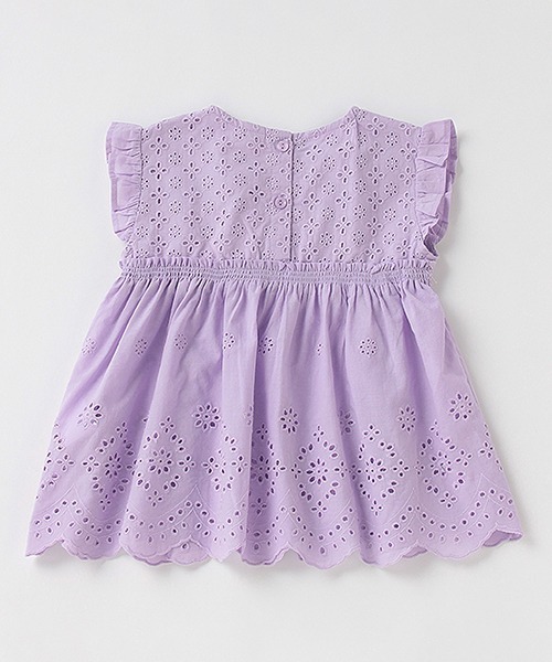 petit main（プティマイン）の「裾レーススカラップ布帛チュニック（チュニック・キッズ・レモンイエロー/ラベンダー/オフホワイト/ライトブルー・110cm/130cm/100cm/120cm/80ｃｍ/90cm）」の7枚目の写真