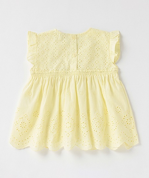 petit main（プティマイン）の「裾レーススカラップ布帛チュニック（チュニック・キッズ・レモンイエロー/ラベンダー/オフホワイト/ライトブルー・110cm/130cm/100cm/120cm/80ｃｍ/90cm）」の8枚目の写真