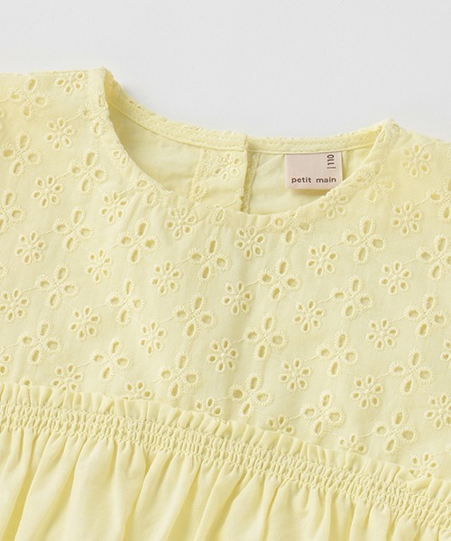 petit main（プティマイン）の「裾レーススカラップ布帛チュニック（チュニック・キッズ・レモンイエロー/ラベンダー/オフホワイト/ライトブルー・110cm/130cm/100cm/120cm/80ｃｍ/90cm）」の9枚目の写真