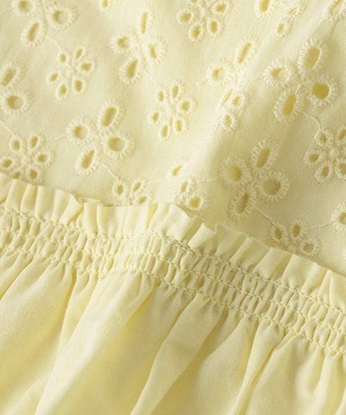 petit main（プティマイン）の「裾レーススカラップ布帛チュニック（チュニック・キッズ・レモンイエロー/ラベンダー/オフホワイト/ライトブルー・110cm/130cm/100cm/120cm/80ｃｍ/90cm）」の13枚目の写真