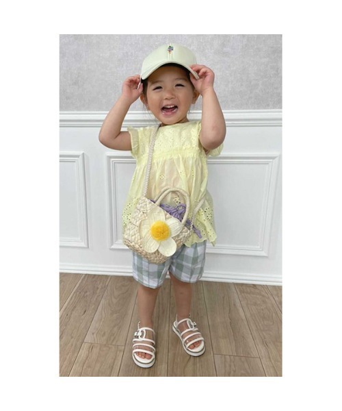 petit main（プティマイン）の「裾レーススカラップ布帛チュニック（チュニック・キッズ・レモンイエロー/ラベンダー/オフホワイト/ライトブルー・110cm/130cm/100cm/120cm/80ｃｍ/90cm）」の21枚目の写真