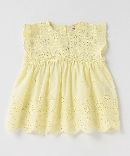 petit main（プティマイン）の「裾レーススカラップ布帛チュニック（チュニック・キッズ・レモンイエロー/ラベンダー/オフホワイト/ライトブルー・110cm/130cm/100cm/120cm/80ｃｍ/90cm）」の19枚目の写真
