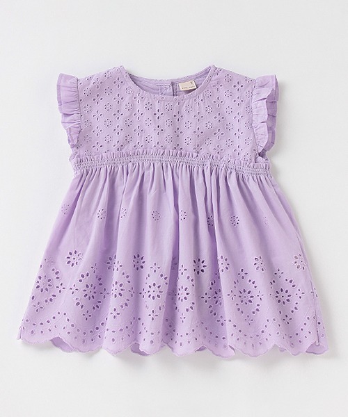 petit main（プティマイン）の「裾レーススカラップ布帛チュニック（チュニック・キッズ・レモンイエロー/ラベンダー/オフホワイト/ライトブルー・110cm/130cm/100cm/120cm/80ｃｍ/90cm）」の18枚目の写真