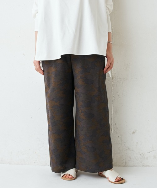 BEARDSLEY（ビアズリー）の「ウエストリブプリントパンツ（その他パンツ・レディース・ブラック/カーキ・FREE）」の9枚目の写真