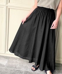 JUNOAH | コットンリネンマキシ丈スカート(スカート)