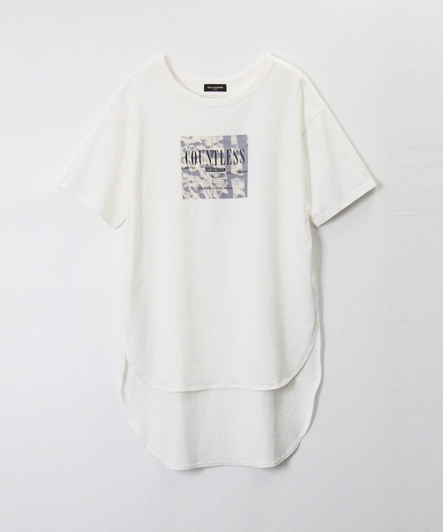 RAG MACHINE(ラグマシーン)の「【RAG MACHINE】前後差プリントワンピース(チュニック・レディース・ベージュ/ホワイト/ブラック・M/L)」の8枚目の写真