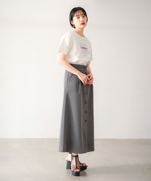 PAGEBOY（ページボーイ）の「モード2WAYジャンスカ（スカート・レディース・チャコールグレー/ブラック/グレイッシュベージュ・FREE）」の3枚目の写真