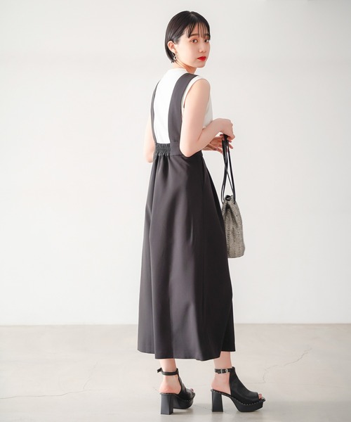 PAGEBOY（ページボーイ）の「モード2WAYジャンスカ（スカート・レディース・チャコールグレー/ブラック/グレイッシュベージュ・FREE）」の2枚目の写真