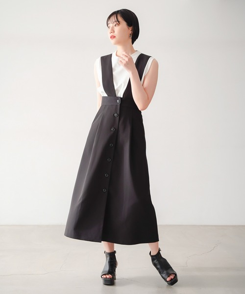 PAGEBOY（ページボーイ）の「モード2WAYジャンスカ（スカート・レディース・チャコールグレー/ブラック/グレイッシュベージュ・FREE）」の4枚目の写真