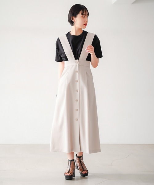 PAGEBOY（ページボーイ）の「モード2WAYジャンスカ（スカート・レディース・チャコールグレー/ブラック/グレイッシュベージュ・FREE）」の5枚目の写真