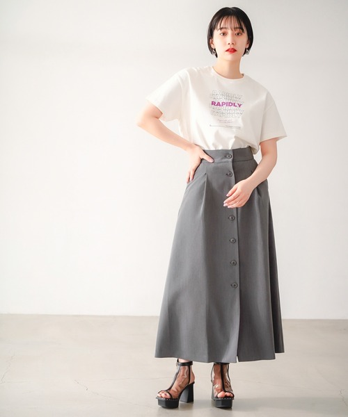 PAGEBOY（ページボーイ）の「モード2WAYジャンスカ（スカート・レディース・チャコールグレー/ブラック/グレイッシュベージュ・FREE）」の6枚目の写真