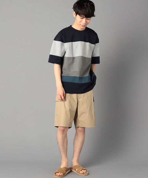 GLOSTER(グロスター)の「60ポンチ 切替ボーダーTシャツ(Tシャツ/カットソー・メンズ・ブルー系その他7/ベージュ系その他3・MEDIUM/LARGE)」の4枚目の写真