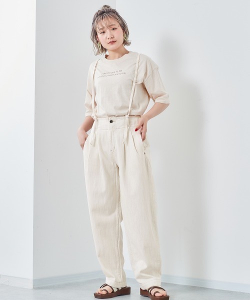 cepo（セポ）の「タックデニム　サスペンダーパンツ（デニムパンツ・レディース・オフホワイト/インディゴブルー/ライトインディゴブルー・M/S）」の13枚目の写真