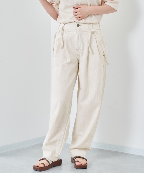 cepo（セポ）の「タックデニム　サスペンダーパンツ（デニムパンツ・レディース・オフホワイト/インディゴブルー/ライトインディゴブルー・M/S）」の15枚目の写真