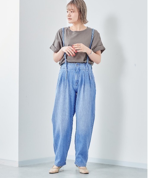 cepo（セポ）の「タックデニム　サスペンダーパンツ（デニムパンツ・レディース・オフホワイト/インディゴブルー/ライトインディゴブルー・M/S）」の21枚目の写真