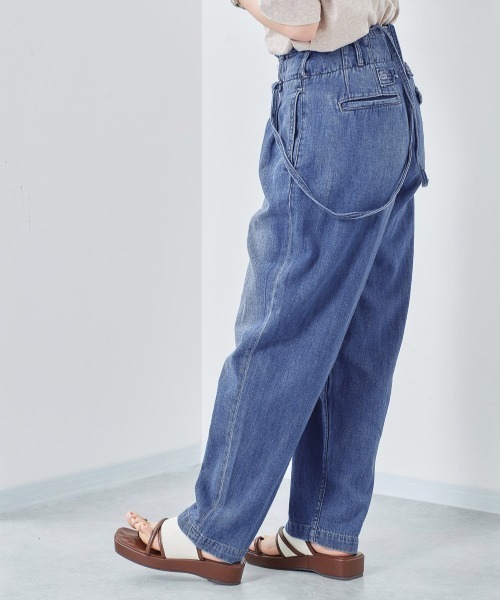 cepo（セポ）の「タックデニム　サスペンダーパンツ（デニムパンツ・レディース・オフホワイト/インディゴブルー/ライトインディゴブルー・M/S）」の8枚目の写真