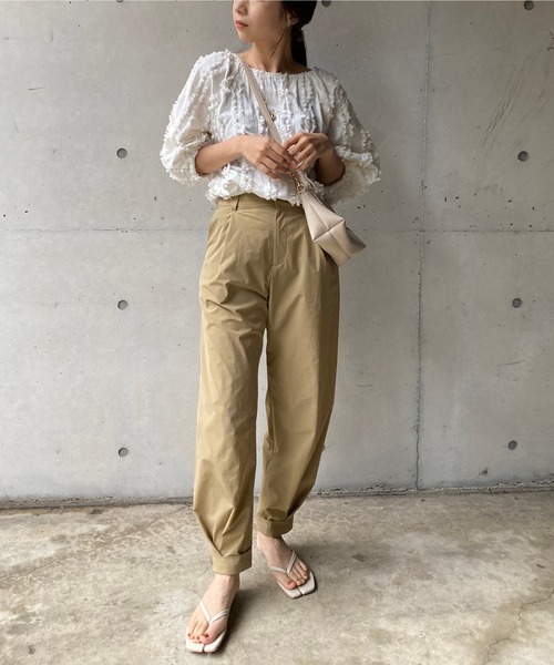 CAPRICIEUX LE'MAGE（カプリシューレマージュ）の「裾タックジョガーパンツ（その他パンツ・レディース・ブラック/ベージュ/ピンク・38/36）」の5枚目の写真