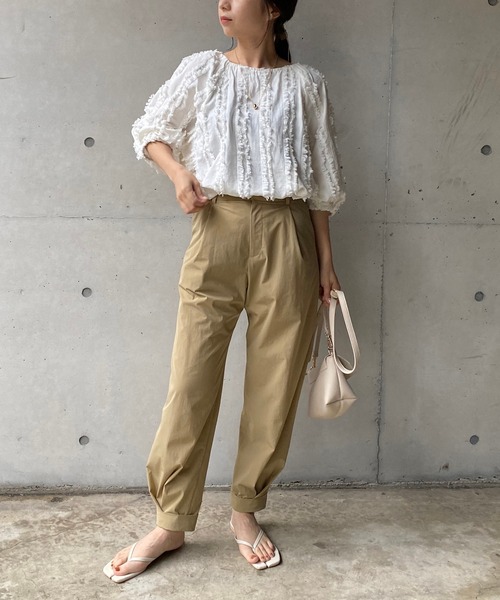 CAPRICIEUX LE'MAGE（カプリシューレマージュ）の「裾タックジョガーパンツ（その他パンツ・レディース・ブラック/ベージュ/ピンク・38/36）」の20枚目の写真