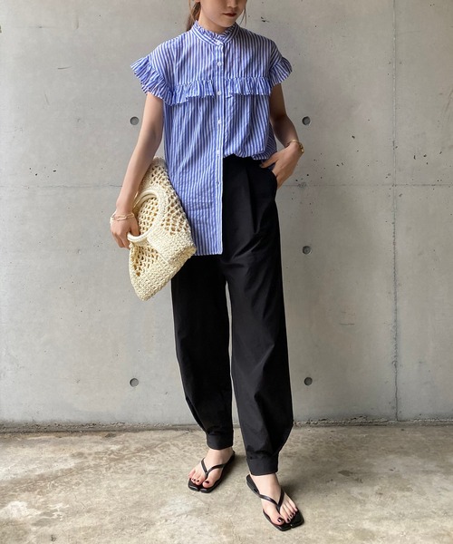 CAPRICIEUX LE'MAGE（カプリシューレマージュ）の「裾タックジョガーパンツ（その他パンツ・レディース・ブラック/ベージュ/ピンク・38/36）」の6枚目の写真