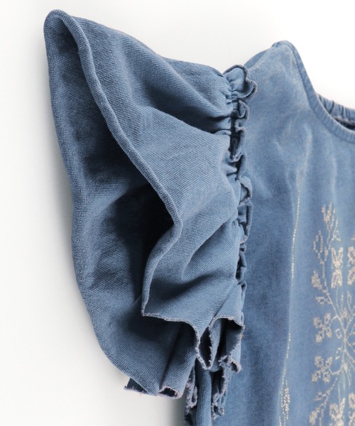 RADCHAP（ラッドチャップ）の「インディゴカットソークロスステッチ刺繍ブラウス（シャツ/ブラウス・キッズ・サックスブルー/ブルー・90cm/100cm/110cm/120cm/130cm/140cm/150cm）」の14枚目の写真