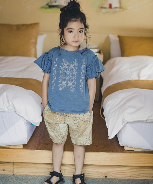 RADCHAP（ラッドチャップ）の「インディゴカットソークロスステッチ刺繍ブラウス（シャツ/ブラウス・キッズ・サックスブルー/ブルー・90cm/100cm/110cm/120cm/130cm/140cm/150cm）」の9枚目の写真