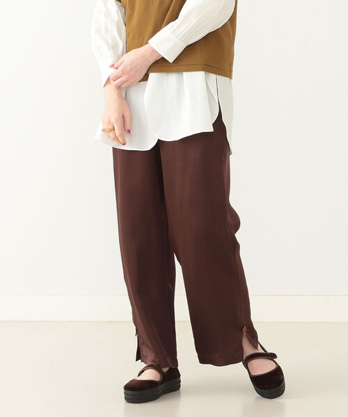 BEAMS BOY（ビームスボーイ）の「BEAMS BOY / サテン ベロアテープ イージー パンツ（その他パンツ・レディース・ブラウン/イエロー・ONE SIZE）」の6枚目の写真