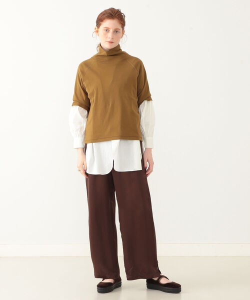 BEAMS BOY（ビームスボーイ）の「BEAMS BOY / サテン ベロアテープ イージー パンツ（その他パンツ・レディース・ブラウン/イエロー・ONE SIZE）」の7枚目の写真