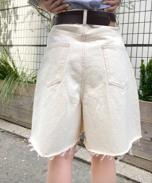 WHO'S WHO gallery（フーズフーギャラリー）の「ボーイキュロット（デニムパンツ・レディース・ブラック/サックスブルー/ブルー/キナリ・FREE）」の10枚目の写真