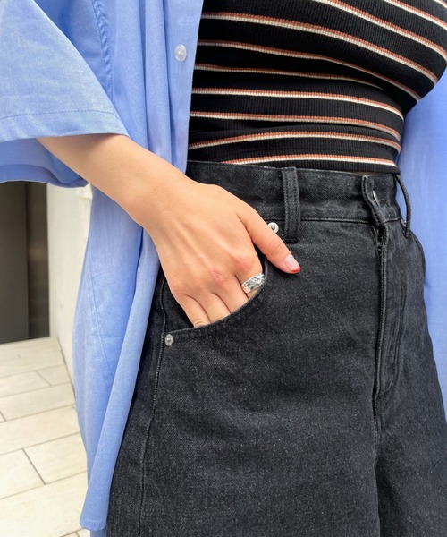 WHO'S WHO gallery（フーズフーギャラリー）の「ボーイキュロット（デニムパンツ・レディース・ブラック/サックスブルー/ブルー/キナリ・FREE）」の18枚目の写真