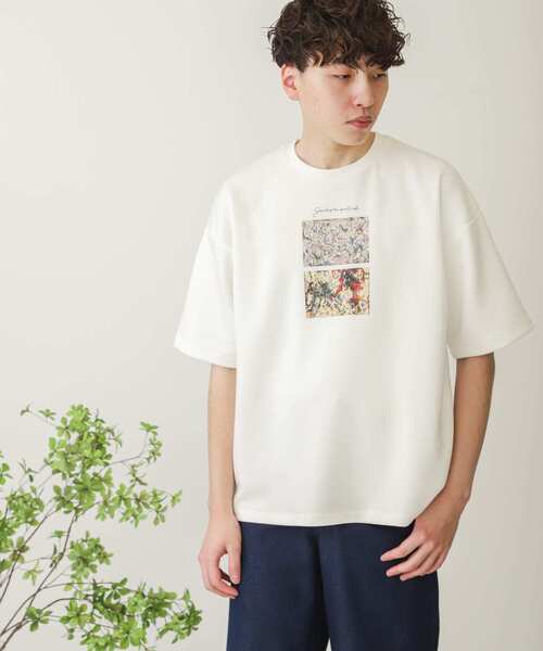 SENSE OF PLACE by URBAN RESEARCH（センスオブプレイスバイアーバンリサーチ）の「『別注』グラフィックアートTシャツ B（Tシャツ/カットソー・メンズ・ホワイト/チャコールグレー/ライトベージュ・MEDIUM/LARGE）」の4枚目の写真