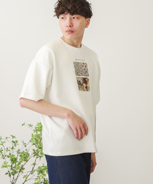 SENSE OF PLACE by URBAN RESEARCH（センスオブプレイスバイアーバンリサーチ）の「『別注』グラフィックアートTシャツ B（Tシャツ/カットソー・メンズ・ホワイト/チャコールグレー/ライトベージュ・MEDIUM/LARGE）」の5枚目の写真