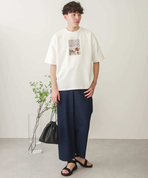 SENSE OF PLACE by URBAN RESEARCH（センスオブプレイスバイアーバンリサーチ）の「『別注』グラフィックアートTシャツ B（Tシャツ/カットソー・メンズ・ホワイト/チャコールグレー/ライトベージュ・MEDIUM/LARGE）」の6枚目の写真