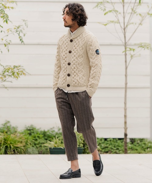 CAMBIO（カンビオ）の「mcg2853 - 【HIMALAYAN CLIMBER'S HAND-KNIT別注】手編みカーデ（カーディガン/ボレロ・メンズ・コーラルピンク/サックスブルー/アイボリー/ブラック/ブラウン/ベージュ系その他・L/M/XL）」の7枚目の写真