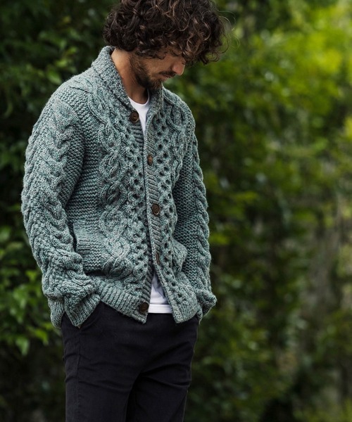 CAMBIO（カンビオ）の「mcg2853 - 【HIMALAYAN CLIMBER'S HAND-KNIT別注】手編みカーデ（カーディガン/ボレロ・メンズ・コーラルピンク/サックスブルー/アイボリー/ブラック/ブラウン/ベージュ系その他・L/M/XL）」の14枚目の写真