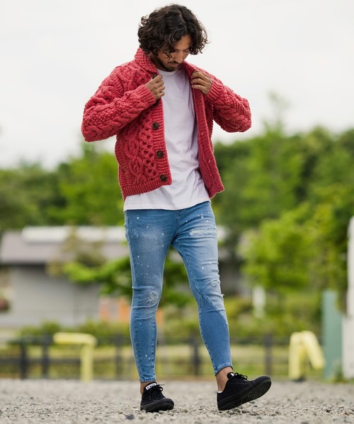 CAMBIO（カンビオ）の「mcg2853 - 【HIMALAYAN CLIMBER'S HAND-KNIT別注】手編みカーデ（カーディガン/ボレロ・メンズ・コーラルピンク/サックスブルー/アイボリー/ブラック/ブラウン/ベージュ系その他・L/M/XL）」の18枚目の写真