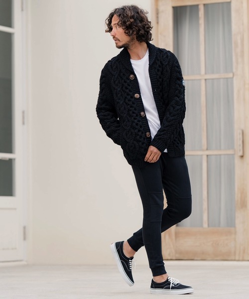 CAMBIO（カンビオ）の「mcg2853 - 【HIMALAYAN CLIMBER'S HAND-KNIT別注】手編みカーデ（カーディガン/ボレロ・メンズ・コーラルピンク/サックスブルー/アイボリー/ブラック/ブラウン/ベージュ系その他・L/M/XL）」の8枚目の写真