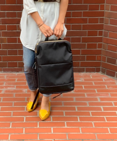 perche(ペルケ)の「ペルケ perche / ナイロン×牛革PCリュック(バックパック/リュック・レディース・ライトグレー/オリーブ/ベージュ系その他/ブラック・FREE)」の15枚目の写真