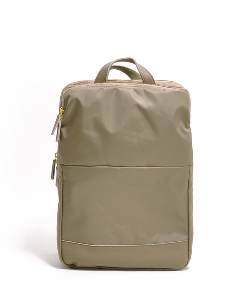 perche(ペルケ)の「ペルケ perche / ナイロン×牛革PCリュック(バックパック/リュック・レディース・ライトグレー/オリーブ/ベージュ系その他/ブラック・FREE)」の6枚目の写真