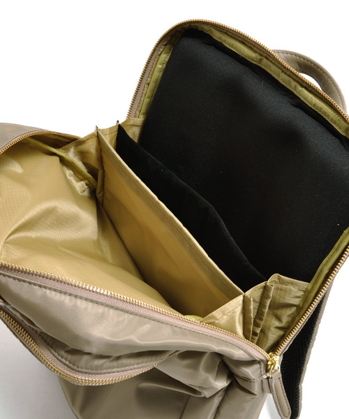 perche(ペルケ)の「ペルケ perche / ナイロン×牛革PCリュック(バックパック/リュック・レディース・ライトグレー/オリーブ/ベージュ系その他/ブラック・FREE)」の13枚目の写真