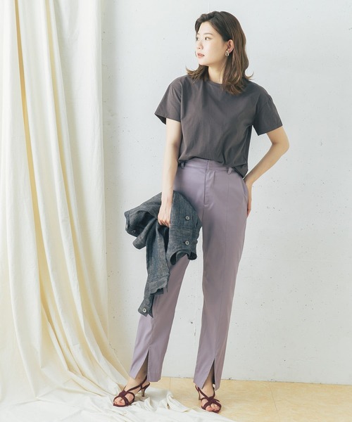 URBAN RESEARCH ROSSO（アーバンリサーチロッソ）の「『一部WEB限定カラー』SUVINコットンクルーネックTシャツ（Tシャツ/カットソー・レディース・ホワイト/チャコールグレー/ライトグレー/ネイビー/ミント/ライトピンク・FREE）」の16枚目の写真